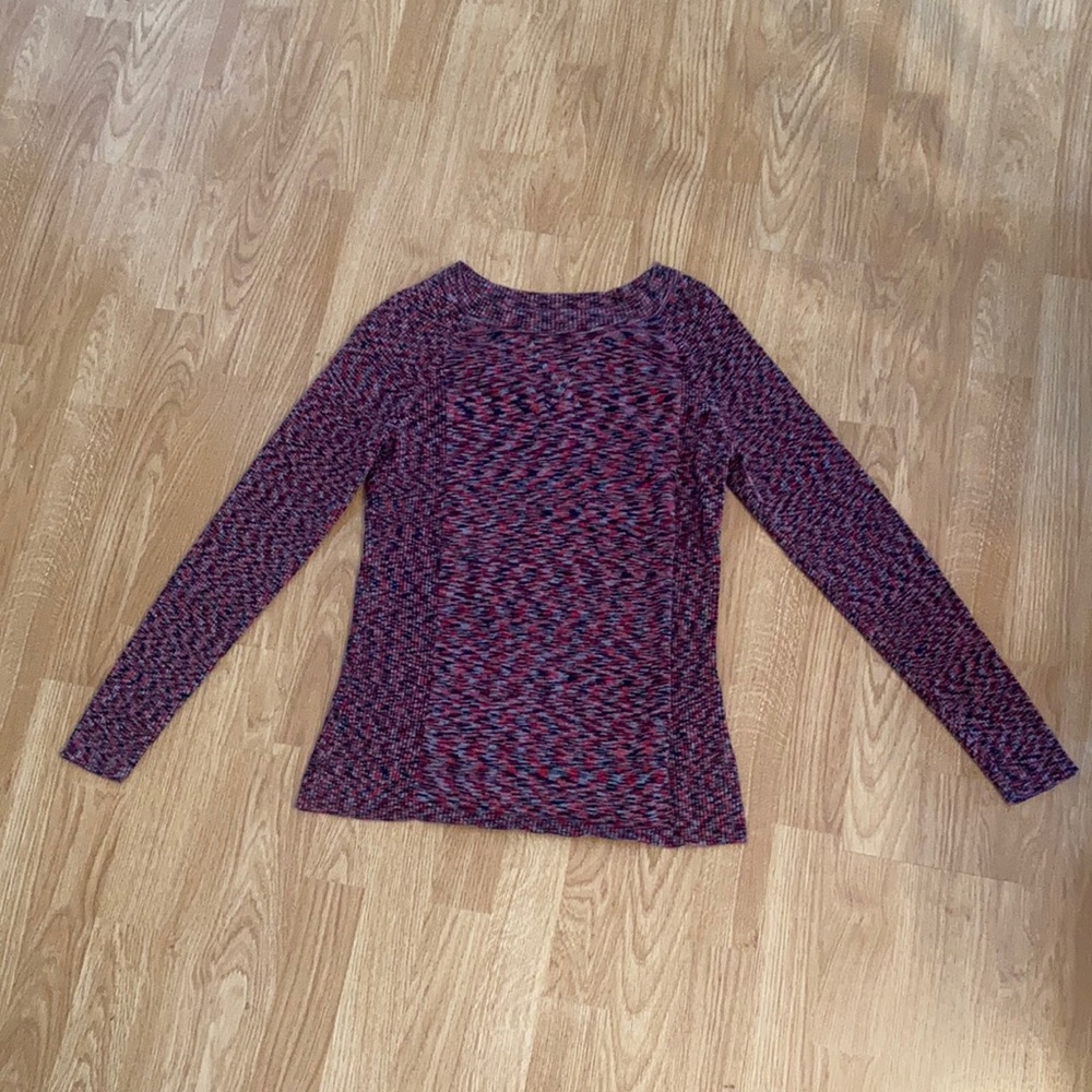 Relativity Sz L red/black/grey tight sweater